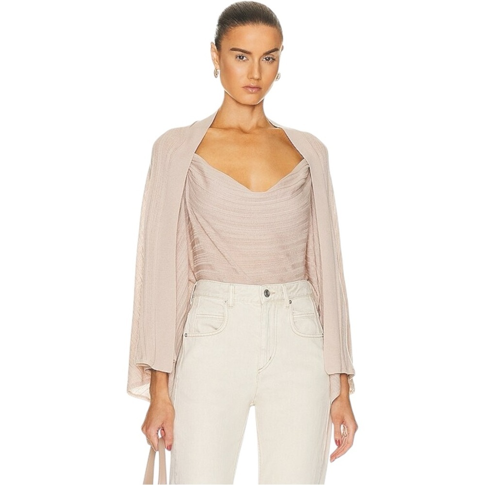 NWT RtA Size S Deep U Kimono Wool Silk Blend Sweater Blouse Sun Kiss Pink